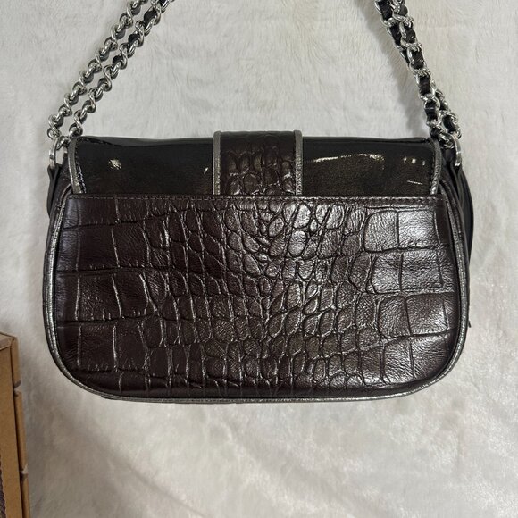 Brighton Ziggy Crossbody Organizer Purse in Box with Paperwork Dustbag NIB Croc - Picture 7 of 14